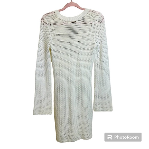 Michael Kors Cotton Knit Sweater Dress Women’s sz.SMALL White V-neck - Picture 3 of 7